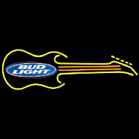 Bud Light Guitar Yellow Orange Beer Sign Neonreclame