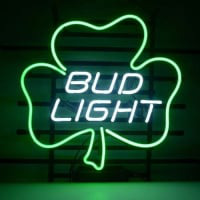 Bud Lucky Shamrock Bier Bar Open Neonreclame