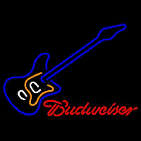 Budweiser Blue Electric Guitar Beer Sign Neonreclame