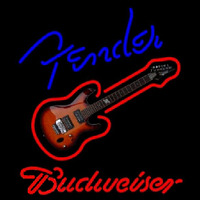 Budweiser Fender Blue Red Guitar Beer Sign Neonreclame