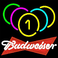 Budweiser Red Billiards Rack Pool Beer Sign Neonreclame