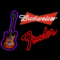 Budweiser Red Fender Red Guitar Beer Sign Neonreclame