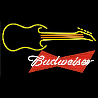 Budweiser Red Guitar Yellow Orange Beer Sign Neonreclame