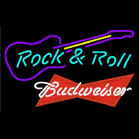 Budweiser Red Rock N Roll Guitar Beer Sign Neonreclame