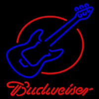Budweiser Red Round Guitar Beer Sign Neonreclame