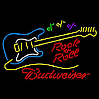 Budweiser Rock N Roll Yellow Guitar Beer Sign Neonreclame