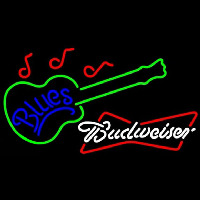 Budweiser White Blues Guitar Beer Sign Neonreclame