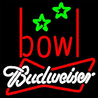 Budweiser White Bowling Alley Beer Sign Neonreclame