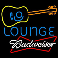 Budweiser White Guitar Lounge Beer Sign Neonreclame