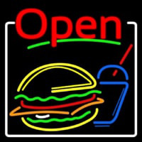 Burger And Drink Open Neonreclame