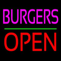 Burgers Block Open Green Line Neonreclame