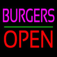 Burgers Block Open Green Line Neonreclame