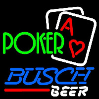 Busch Green Poker Beer Sign Neonreclame