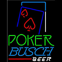 Busch Green Poker Red Heart Beer Sign Neonreclame