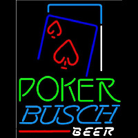 Busch Green Poker Red Heart Beer Sign Neonreclame