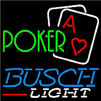 Busch Light Green Poker Beer Sign Neonreclame