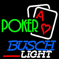 Busch Light Green Poker Beer Sign Neonreclame