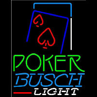 Busch Light Green Poker Red Heart Beer Sign Neonreclame