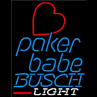 Busch Light Poker Girl Heart Babe Beer Sign Neonreclame