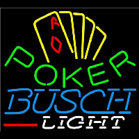 Busch Light Poker Yellow Beer Sign Neonreclame