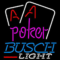 Busch Light Purple Lettering Red Aces White Cards Beer Sign Neonreclame