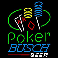 Busch Poker Ace Coin Table Beer Sign Neonreclame