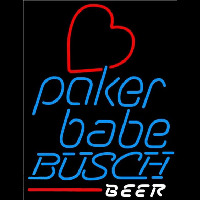 Busch Poker Girl Heart Babe Beer Sign Neonreclame