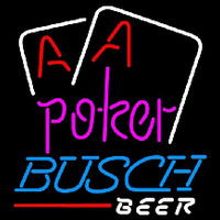 Busch Purple Lettering Red Aces White Cards Beer Sign Neonreclame