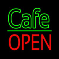 Cafe Block Open Green Line Neonreclame
