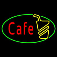 Cafe Red With Green Border Neonreclame