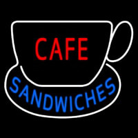 Cafe Sandwiches With Tea Cup Neonreclame