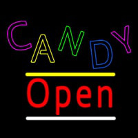 Candy Open Yellow Line Neonreclame