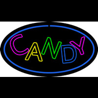 Candy Oval Blue Neonreclame