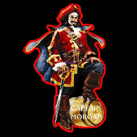 Captain Morgan Logo with Out White Light Behind Rum Sign Neonreclame
