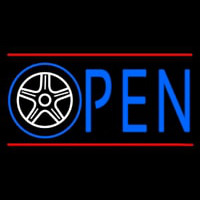 Car Wheel Open Neonreclame