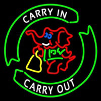 Carry In Carry Out With Elephant Neonreclame