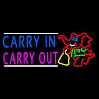 Carry In Carry Out With Elephant Neonreclame