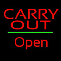 Carry Out Open Green Line Neonreclame