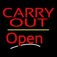 Carry Out Open Yellow Line Neonreclame