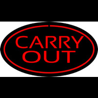 Carry Out Oval Red Neonreclame