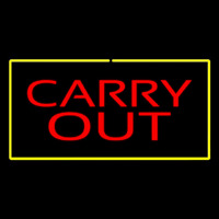 Carry Out Rectangle Yellow Neonreclame