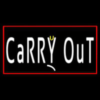 Carry Out With Red Border Neonreclame
