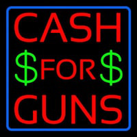 Cash For Guns Blue Border Neonreclame