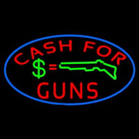 Cash For Guns Blue Border Neonreclame