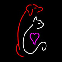 Cat Dog Logo Pet Clinic Neonreclame