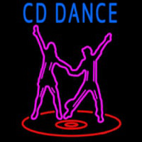 Cd With Dancing Couple Neonreclame