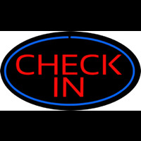 Check In Oval Blue Neonreclame