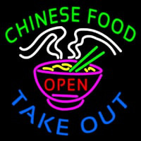 Chinese Food Open Take Out Neonreclame