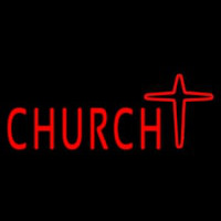 Church With Cross Logo Neonreclame
