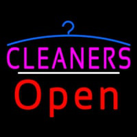 Cleaners Logo Open White Line Neonreclame